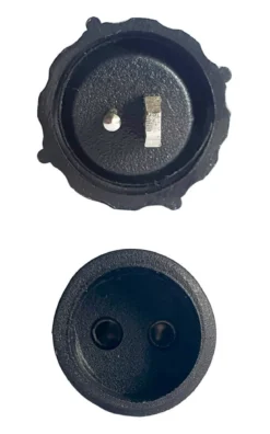 DIN 12V Adapter 2 x Rund hona till Rund+Platt hane