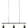DUBLIN Taklampa 3:a 76cm Svart/Matt Mässing