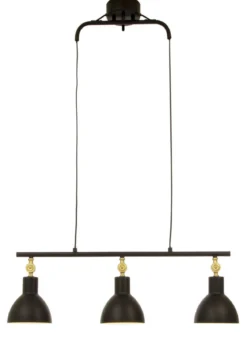 DUBLIN Taklampa 3:a 76cm Svart/Matt Mässing