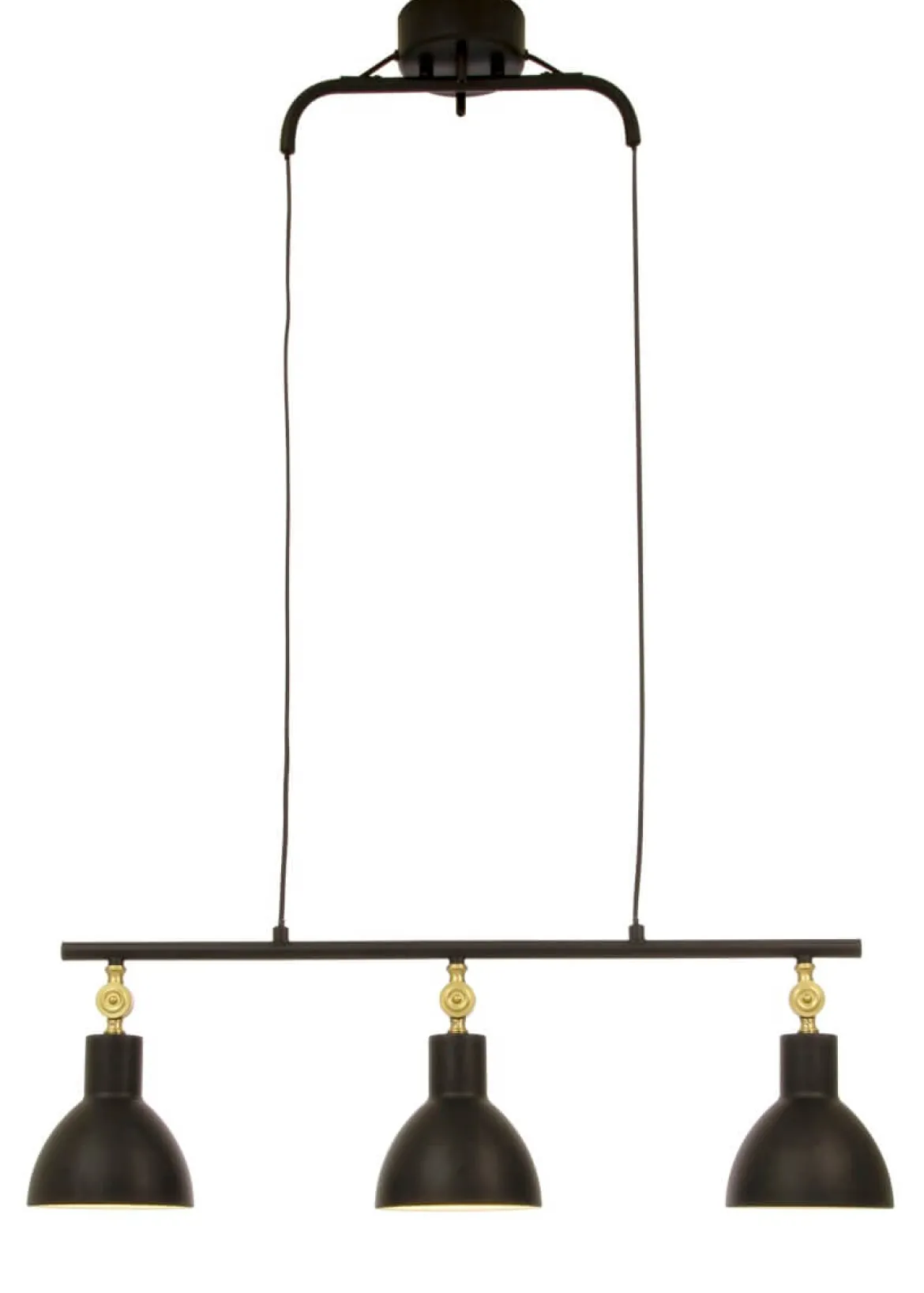 DUBLIN Taklampa 3:a 76cm Svart/Matt Mässing