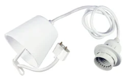 E27 DCL Takupphänge Tygkabel 110cm Vit IP20
