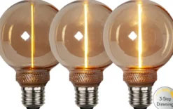 E27 Glob80 DecoLed 3-Steg Dimbar Minne 2W 1800K 100lm Amber