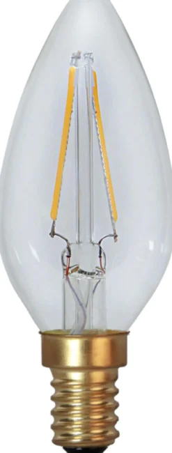 E14 Kronljus SoftGlow 1.5W 2100K 120lm Klar LED-Lampa