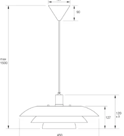 EPSILON Taklampa 45cm Matt Mässing