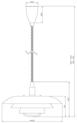EPSILON Taklampa med hiss 45cm Vit