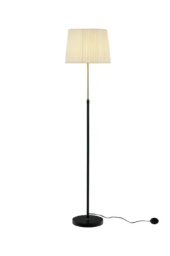 EZAI Golvlampa 1L 155cm Svart/Matt Mässing/Beige