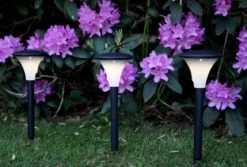 FARO 3-PACK Solcells-Pollare 26cm Svart