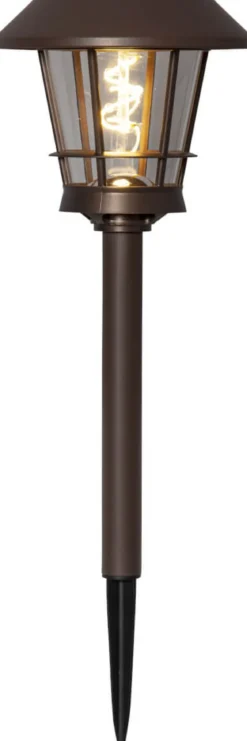 FERGUS Solcells-pollare 35cm Brun