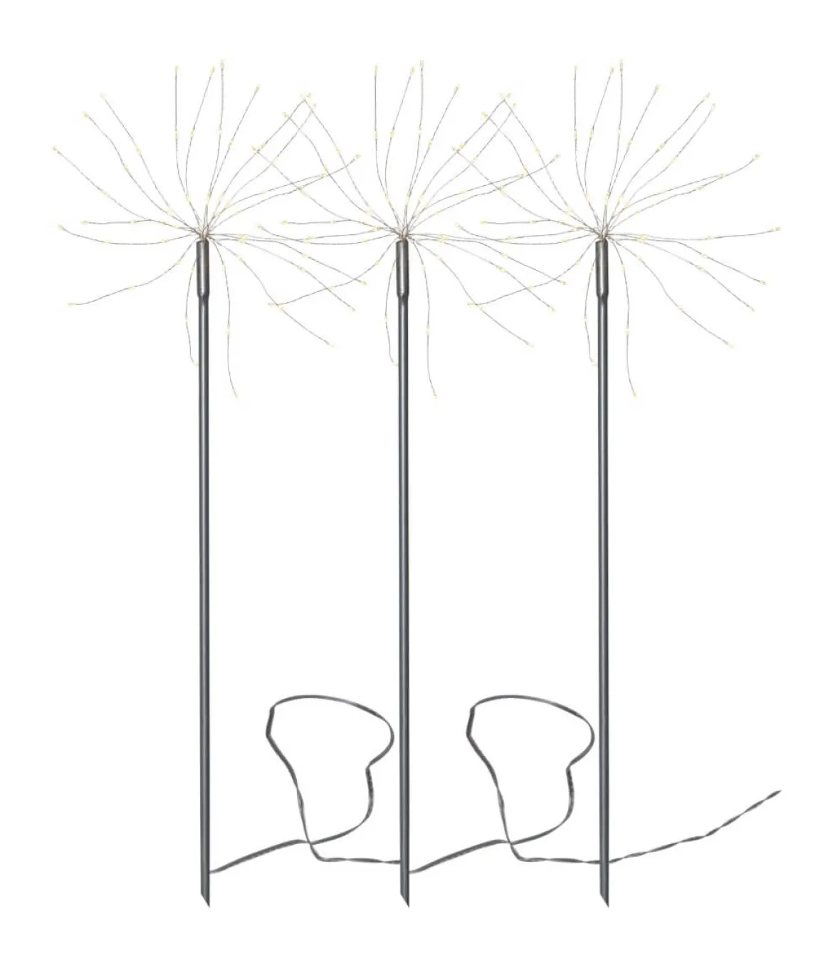 FIREWORK 3-Pack Utedekoration 65cm 180LED Silver IP44