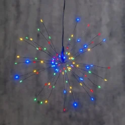 FIREWORK SOLAR Solcellsdekoration 50cm Svart/Flerfärgad