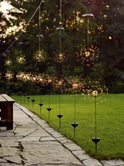 FIREWORK SOLAR Solcells-dekoration 105cm IP44 Svart