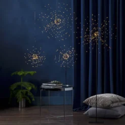 FIREWORK Stjärna på fot 50cm 120LED Svart