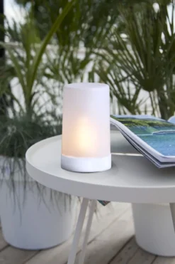 FLAME CANDLE LED Blockljus 14,5cm Vit IP44