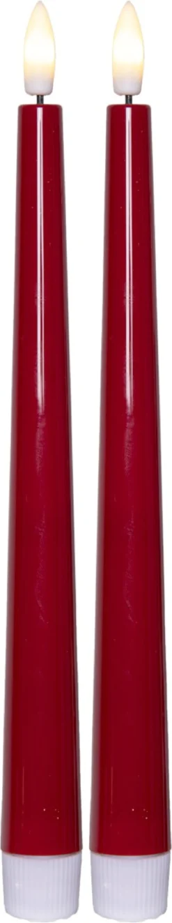 FLAMME CANDY Antikljus 2-pack 26cm Röd