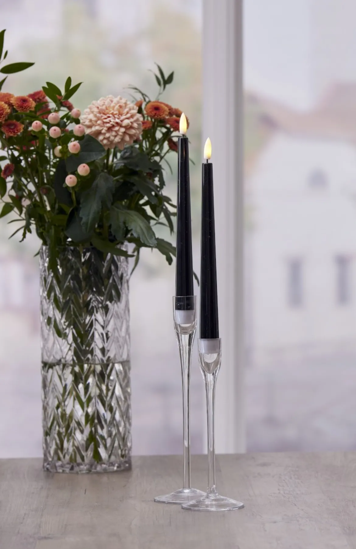 FLAMME CANDY Antikljus 2-pack 26cm Svart