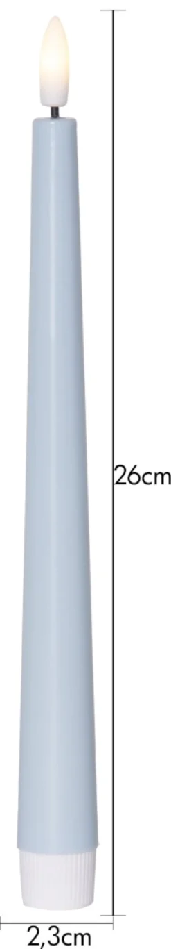 FLAMME CANDY LED-Antikljus 2-pack 26cm Blå