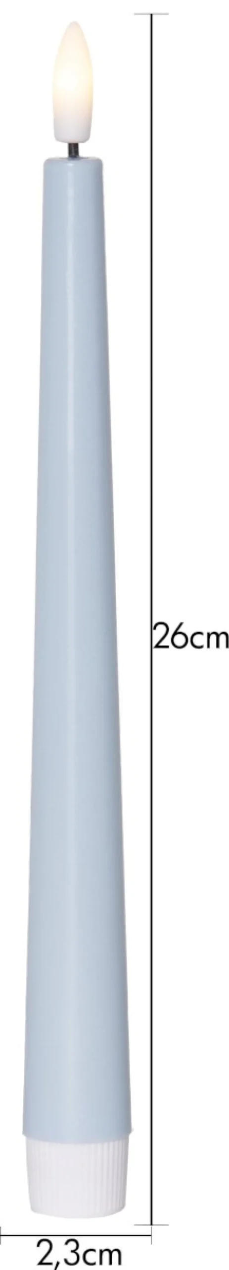 FLAMME CANDY LED-Antikljus 2-pack 26cm Blå