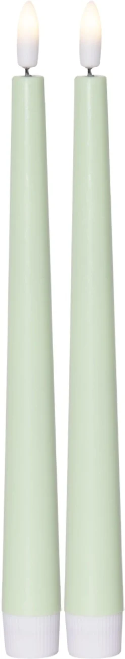 FLAMME CANDY LED-Antikljus 2-pack 26cm Grön