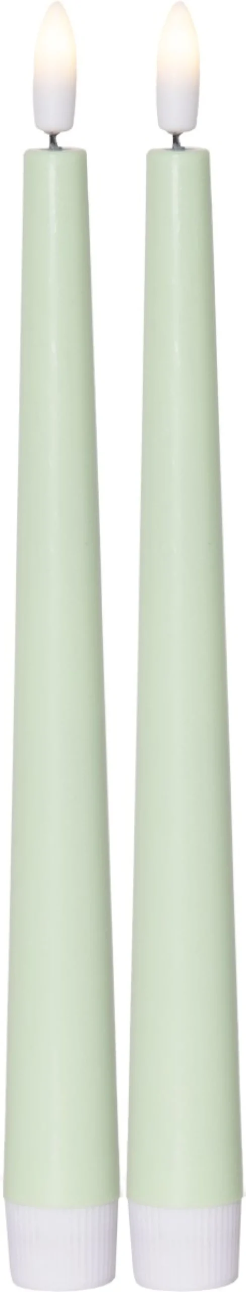FLAMME CANDY LED-Antikljus 2-pack 26cm Grön