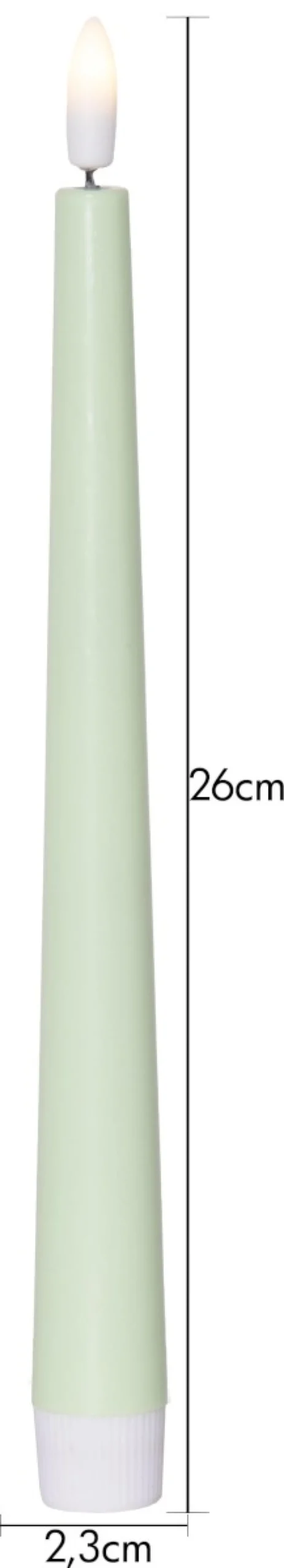 FLAMME CANDY LED-Antikljus 2-pack 26cm Grön