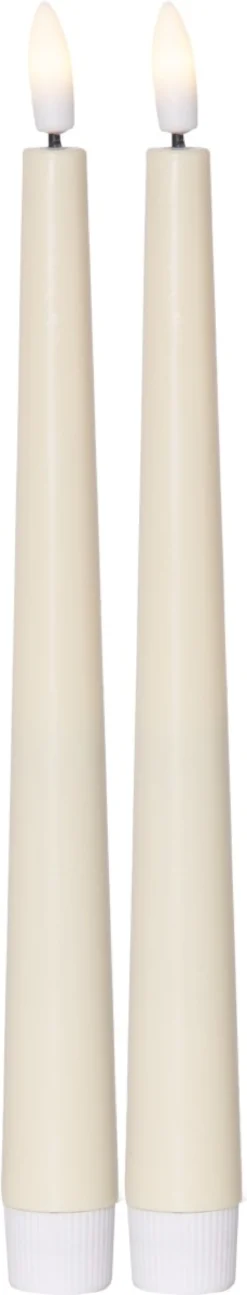 FLAMME CANDY LED-Antikljus 2-pack 26cm Gul