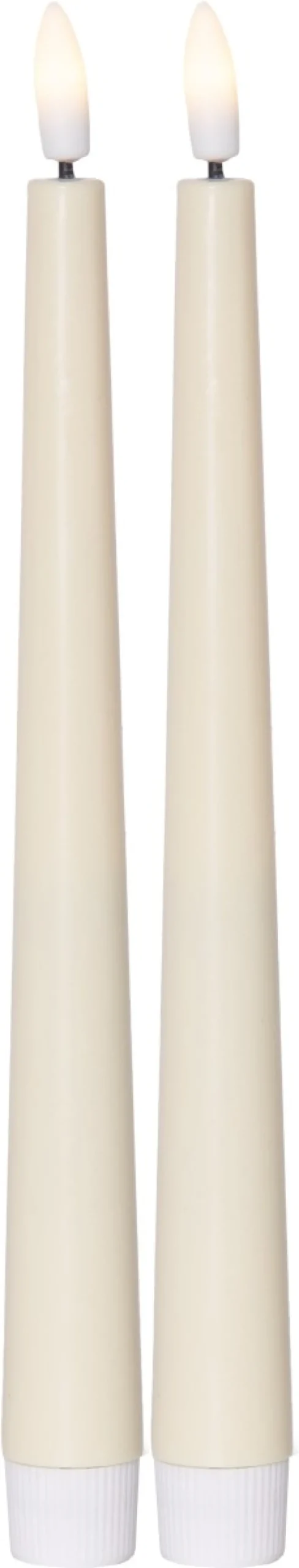 FLAMME CANDY LED-Antikljus 2-pack 26cm Gul