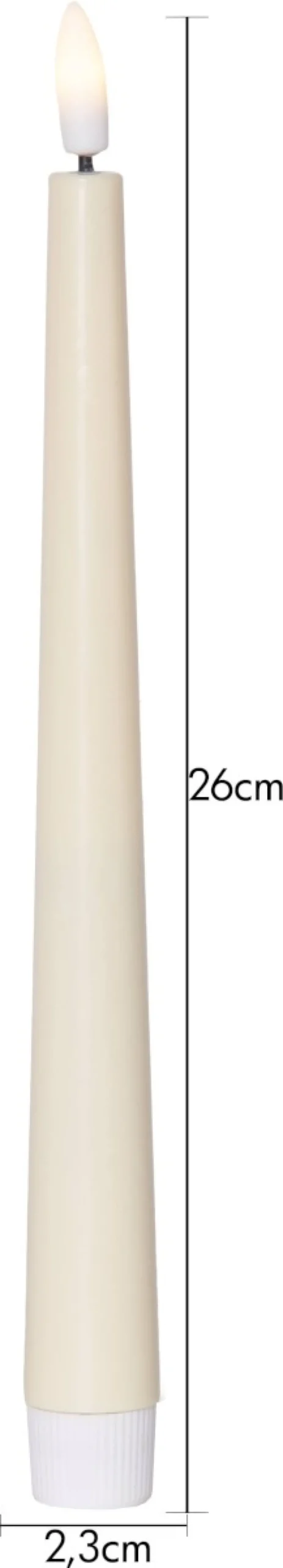 FLAMME CANDY LED-Antikljus 2-pack 26cm Gul