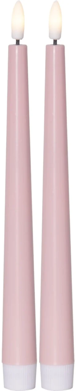 FLAMME CANDY LED-Antikljus 2-pack 26cm Rosa