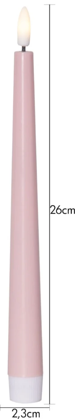 FLAMME CANDY LED-Antikljus 2-pack 26cm Rosa