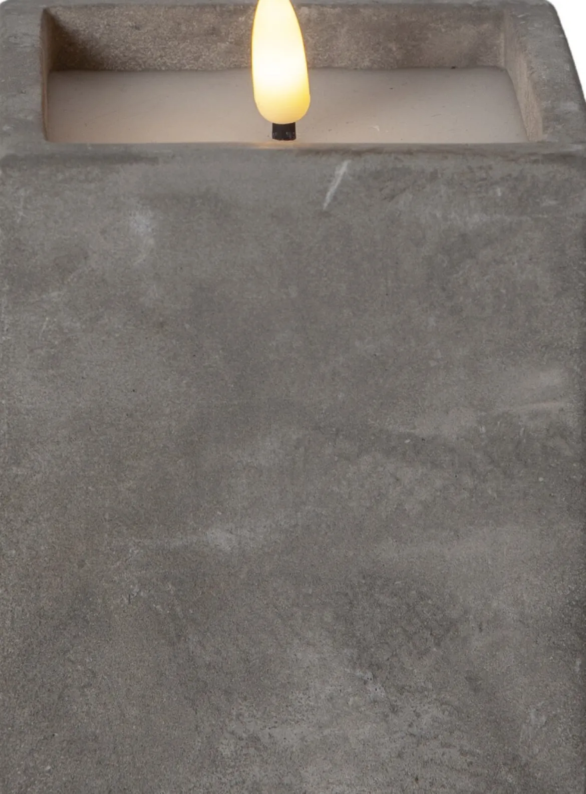 FLAMME CEM LED-Blockljus Batteri 11,5cm Grå