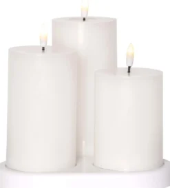 FLAMME CHARGE Blockljus 3-pack 15cm