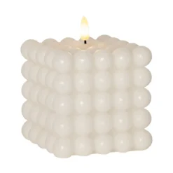 FLAMME DOT LED-Blockljus 12,5cm Vit