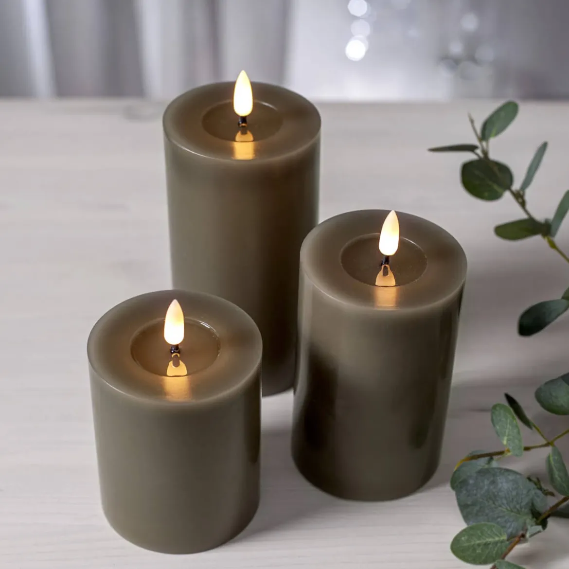 FLAMME FLOW LED-Blockljus Batteri 15cm Mullvad