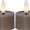 FLAMME FLOW LED-Värmeljus 2-pack 4cm Mullvad