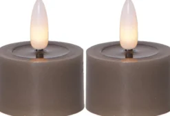 FLAMME FLOW LED-Värmeljus 2-pack 4cm Mullvad