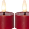 FLAMME FLOW LED-Värmeljus 2-pack 4cm Röd
