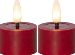 FLAMME FLOW LED-Värmeljus 2-pack 4cm Röd