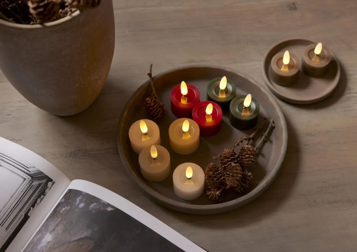 FLAMME FLOW LED-Värmeljus 2-pack 4cm Röd