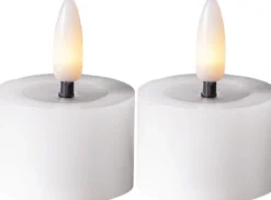 FLAMME FLOW LED-Värmeljus 2-pack 4cm Vit