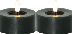 FLAMME FLOW LED-Värmeljus 2-pack 7cm Grön