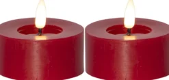 FLAMME FLOW LED-Värmeljus 2-pack 7cm Röd