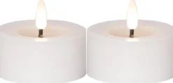 FLAMME FLOW LED-Värmeljus 2-pack 7cm Vit