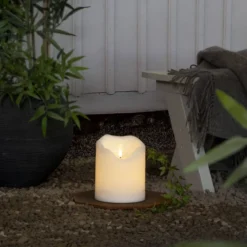 FLAMME GRAND LED-Blockljus 20cm Vit