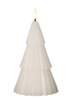 FLAMME GRANY LED-Blockljus 18cm Vit
