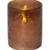 FLAMME LEAF LED-Blockljus 12,5cm Brun