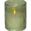 FLAMME LEAF LED-Blockljus 12,5cm Grön
