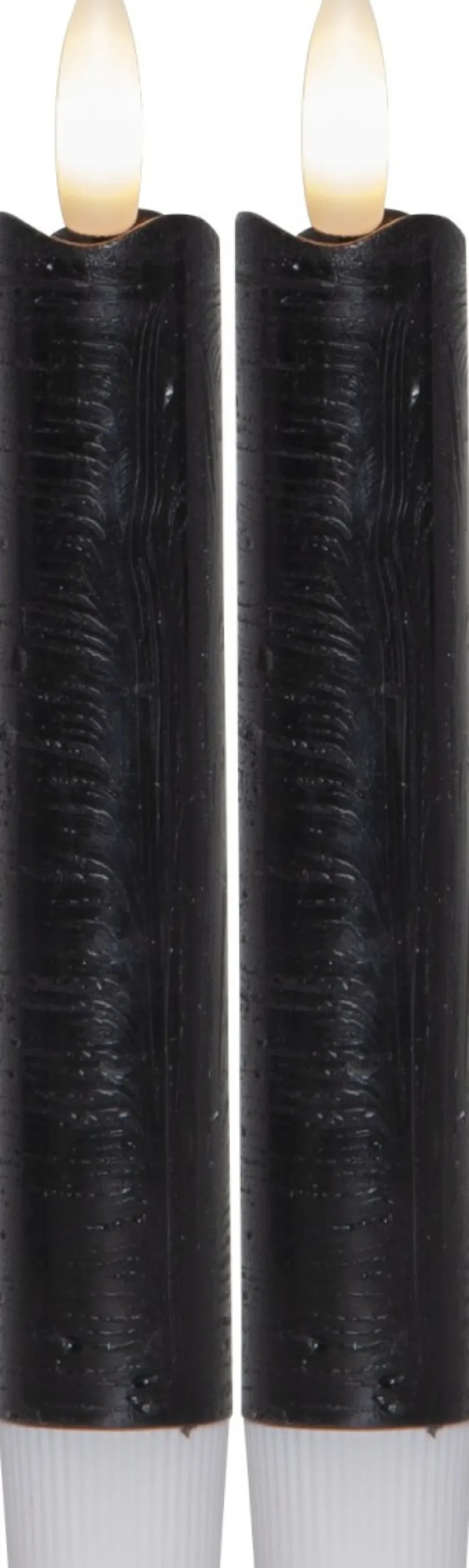 FLAMME LED-Antikljus 2-Pack Batteri 15cm Svart