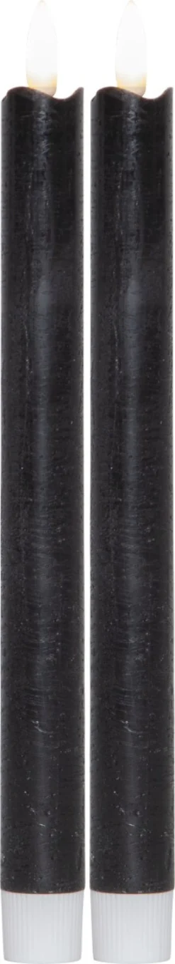 FLAMME LED-Antikljus 2-Pack Batteri 25cm Svart