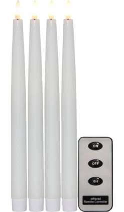 FLAMME LED-Antikljus 4-Pack 28,5cm Vit
