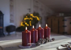 FLAMME LED Blockljus 15cm Röd